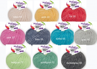 Sheep Merino Extrafein Wolle Woolly Hugs 50 g Schurwolle mit Baumwolle Pro Lana